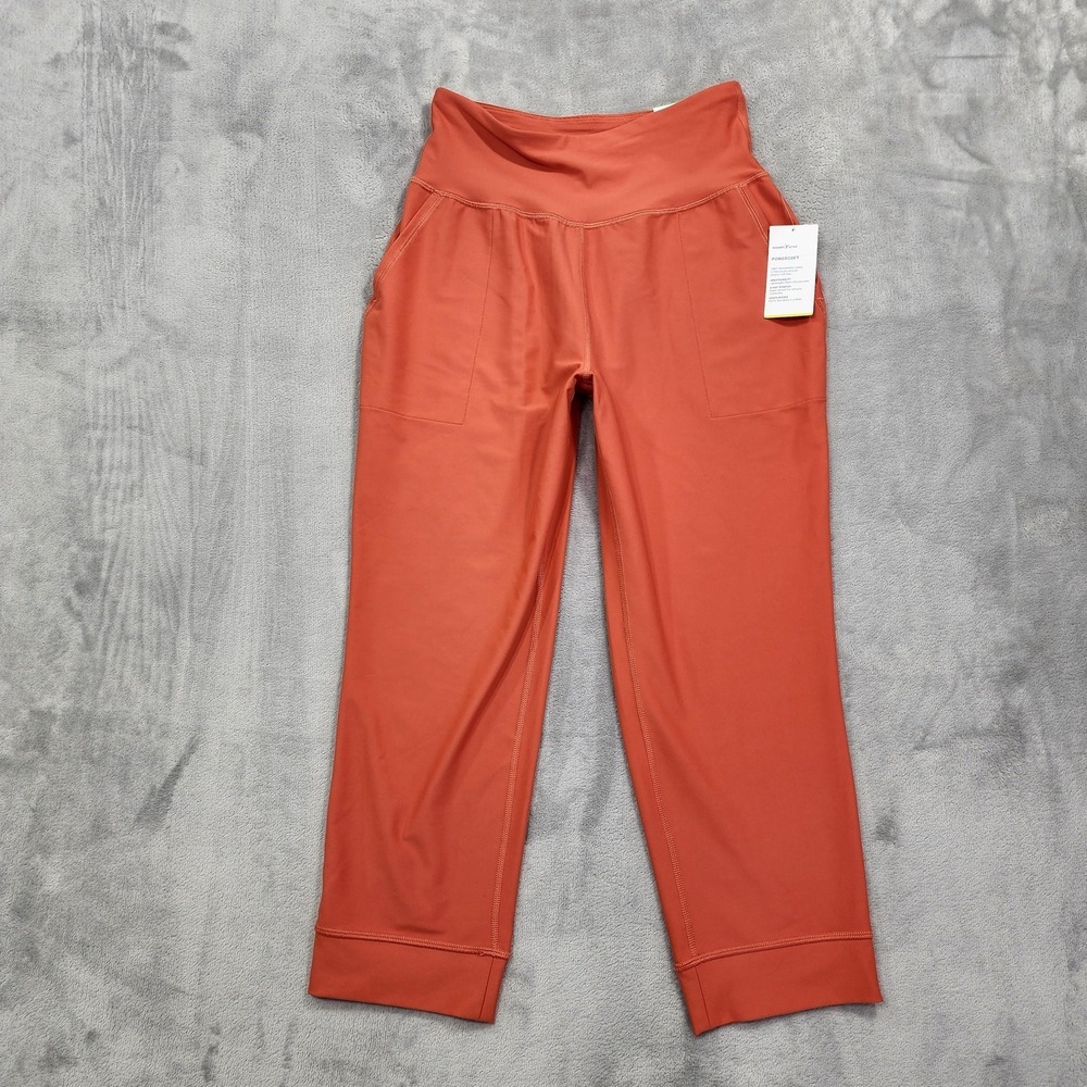 Old Navy Active Pants Womens M Orange Powersoft Go-Dry Crop High Rise Jogger